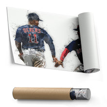 Load image into Gallery viewer, Rafael Devers &amp; Xander Bogaerts Canvas Art – Boston Red Sox Wall Decor
