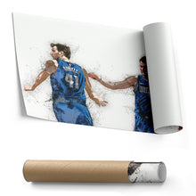 Load image into Gallery viewer, Luka Doncic &amp; Dirk Nowitzki Canvas Art – Dallas Mavericks Wall Decor
