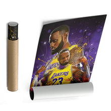 Load image into Gallery viewer, LeBron James Lakers Canvas – NBA Wall Art for Man Cave
