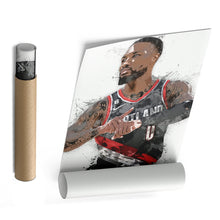 Load image into Gallery viewer, Damian Lillard Canvas Art – Portland Trail Blazers Superstar Wall Decor
