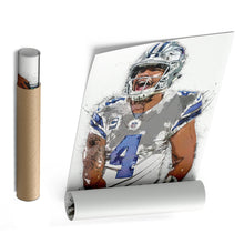 Load image into Gallery viewer, Dak Prescott Canvas Art – Dallas Cowboys Wall Decor
