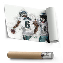 Load image into Gallery viewer, A.J. Brown &amp; DeVonta Smith Canvas Art – Philadelphia Eagles Wall Decor
