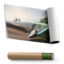 Load image into Gallery viewer, Star Wars Millennium Falcon Tie Fighter Canvas Art - The Force Awakens
