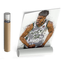 Load image into Gallery viewer, Giannis Antetokounmpo Canvas Art – Milwaukee Bucks Wall Decor
