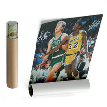Load image into Gallery viewer, Larry Bird &amp; Magic Johnson Canvas – Lakers vs Celtics Wall Art Print

