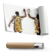 Load image into Gallery viewer, Kobe Bryant &amp; Shaquille O&#39;Neal Canvas Art – Los Angeles Lakers Wall Decor
