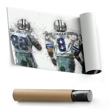 Load image into Gallery viewer, Troy Aikman, Michael Irvin &amp; Emmitt Smith Canvas Art - Dallas Cowboys Wall Decor
