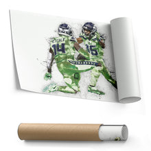 Load image into Gallery viewer, DK Metcalf &amp; Tyler Lockett Canvas Art – Seattle Seahawks Wall Decor
