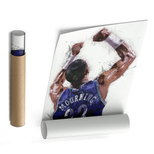 Load image into Gallery viewer, Alonzo Mourning Canvas Art – Charlotte Hornets Wall Decor
