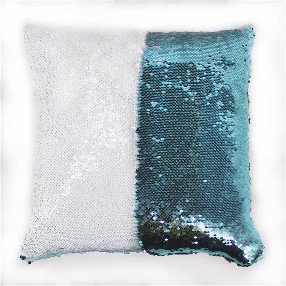 Custom Sequins Pillow (Turquoise)