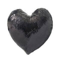 Custom Sequins Heart Pillow (Black)