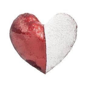 Custom Sequins Heart Pillow (Red)