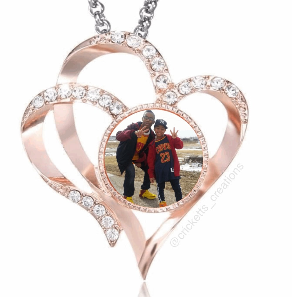 Rose Gold Double Heart Necklace